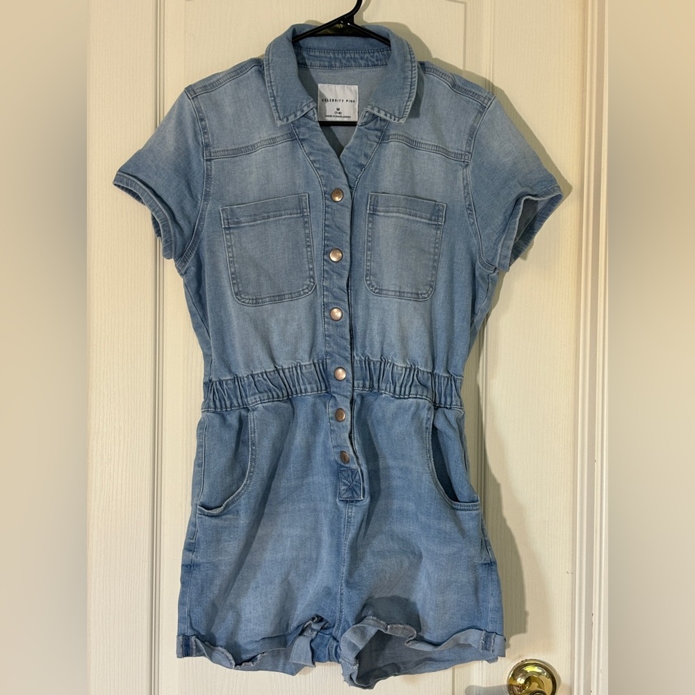 Celebrity Pink Light Blue Denim Top